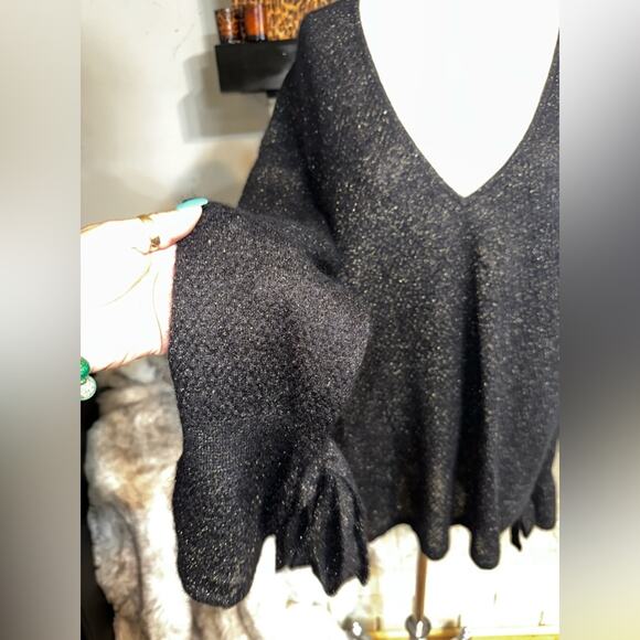 LEWIT Angora Mohair Lightweight Sweater NWT Metallic Gold Threads Sz XL - Picture 4 of 12